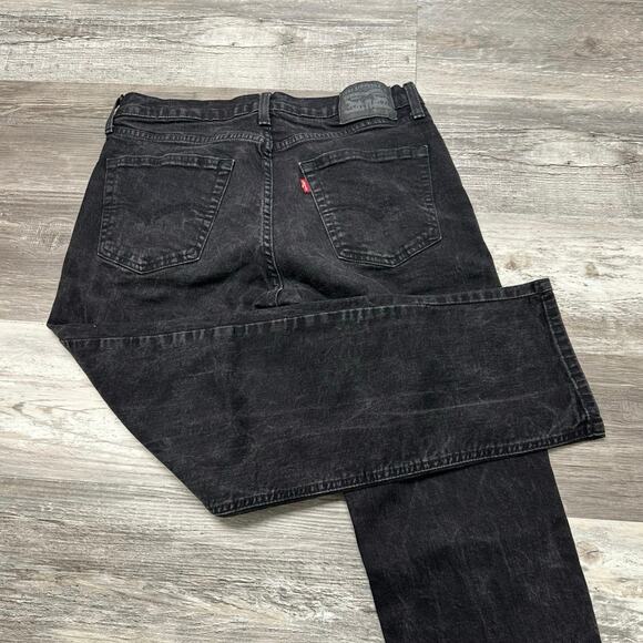 Levis 541 Black Wash Mens 33x28 Athletic Taper Stretch Denim Jeans Red Tab EUC - Picture 1 of 13